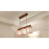 Elegant Brown Solid Wood Cluster Hanging Light