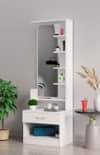 Hexa Red Wooden Dressing Table in Frosty White Colour