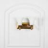 FRANKLIN 2 Light Brass Wall Fitting with Frosted White Glass