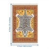 Luxe Home Polyester White Tiger Design Carpets with Tassel Latex Backing (4x6ft Multi)