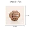 Knotty Combed Cotton Knitted Decorative Sandy Brown Knot Pillow 7 x 7 Inches