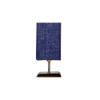 Emma Blue Jute table lamp with Square Brown Wood Base