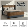 Heritage Cane Upholstered Queen Size Bed in Linen With Oak wood Frame