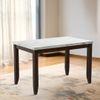 Matteo Stone 4 Seater Dining Table In Dark Walnut Finish