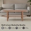 Tora XL Solid Wood And Cane With Glass Coffee Table In Amber Walnut Finish