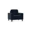 Verona Luxe 1 Seater Fabric Sofa in Sea Port Blue Velvet Colour