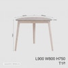 Scandinavian Khasa Dining Table Beige Natural Wood Finish
