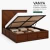 Vanya Solid Wood Comfort King Bed Hydraulic Storage Provincial Teak Finish Mattress 72 x 78 Inches