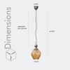 Esarosa amber glass and metal hanging light