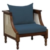 Arden 3+1+1 Seater Wooden Sofa in Blue Fabric
