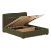 Milan Engineered Wood King Size Beds With Storage In Deep Olive Velvet