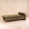 Solace Solid Wood Day Bed with Arm in Green Colour