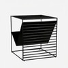 Black Metal End Table With Storage