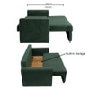 Alfon 2 Seater Velvet Pull Out Sofa Cum Bed with Storage In Green
