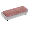 Marko Velvet 2 Seater 4 Feet Ottoman Bench in Peach & Grey Color