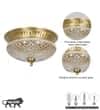 TELMOR 2 Light Antique Brass Flush Mount Ceiling Light
