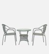 Esperance Wicker Table And Chair Set In White And Black Finish