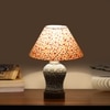 Devansh Conical Multi Cotton Shade Lamp With Wood & Mosaic Glass Base For Decoration/Office/Home/Gifting/Study For Decoration/Office/Home/Gifting/Study -(10X10X14.5) Inches -A