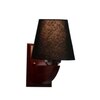 Devansh Solid Wood Electric Wall Light in Black Colour with Black Shade Count of 1 Light