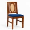 Globally Indian Bastien Solid Sheesham Wood 6 Seater Dining Table Set 6 Chairs Navy Blue
