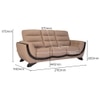 Davos 3 Seater Leatherette Sole in Mushroom Beige Colour