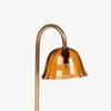 Lior Handicrafted Table Lamp in Antique Silver Brass finish and Amber Colour