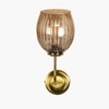 Devansh Metal Electric Wall Light in gold Colour with Lavender Shade Count of 1 Light