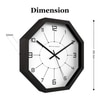 Linear Index Octagonal Wooden Wall Clock
