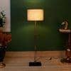 Alwin Brass Antique Linen Shade Floor Lamp