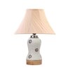 Devansh Off-White Cotton Shade Cross Pleated Lamp With Wood & Mosaic Glass Base For Decoration/Office/Home/Gifting/Study For Decoration/Office/Home/Gifting/Study