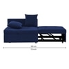Midora 1 Seater Pull Out Sofa cum Bed  in Navy Blue Colour