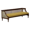Heston 3 Seater Seater Wooden Sofa in Yellow Fabric