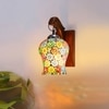 Devansh Solid Wood Electric Wall Light in Brown Colour with Multi Shade Count of 1 Light
