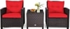 Carry Bird Wicker Patio Furniture Outdoor Balcony Chairs In Red Colour