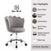Doe Buck Preglo Grey Velvet Upholstered Swivel Office Chair