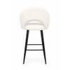 Doe Buck Faux Leather Counter Height Bar Stool in White Colour with Black Legs