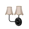 Devansh Dual Black Wallmounted Lamp With Beige Jute Shade