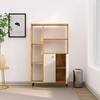 Hexa Engineered Wood Bookshelf Multipurpose Storage Rack in Giant Wood and Frosty White Colour