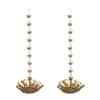 Hanging Flower Cut Urli Set Of 2 In Gold Colour
