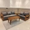 Lumber Solid Wood 5 Seater Sofa in Natural