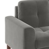 Verona Luxe 1 Seater Fabric Sofa in Ash Grey Velvet Colour