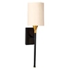 Devansh Metal Electric Wall Light in Black Colour with Off-white Shade Count of 1 Light