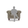 Winchester Premium 1 Seater Fabric Sofa in Mist Brown Colour