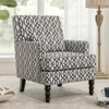 Lark Printed Infinity Grid Fabric Lounge Chair in White  Colour