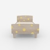 Minimalist Kids Single Bed in Oak and Yellow