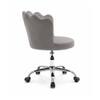 Doe Buck Preglo Grey Velvet Upholstered Swivel Office Chair