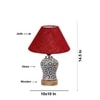 Devansh Conical Maroon Jute Shade Lamp With Wood & Mosaic Glass Base For Decoration/Office/Home/Gifting/Study For Decoration/Office/Home/Gifting/Study -(10X10X14.5) Inches -A