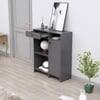 Hexa Red Multipurpose Storage Cabinet With 1 Drawer 1 Door in Slate Grey Colour