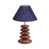 Devansh Blue Jute Table Lamp With Wood  Pebble Lamp  (10X10X15) Inches