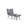 Elroy Accent Chair With Ottoman Grey